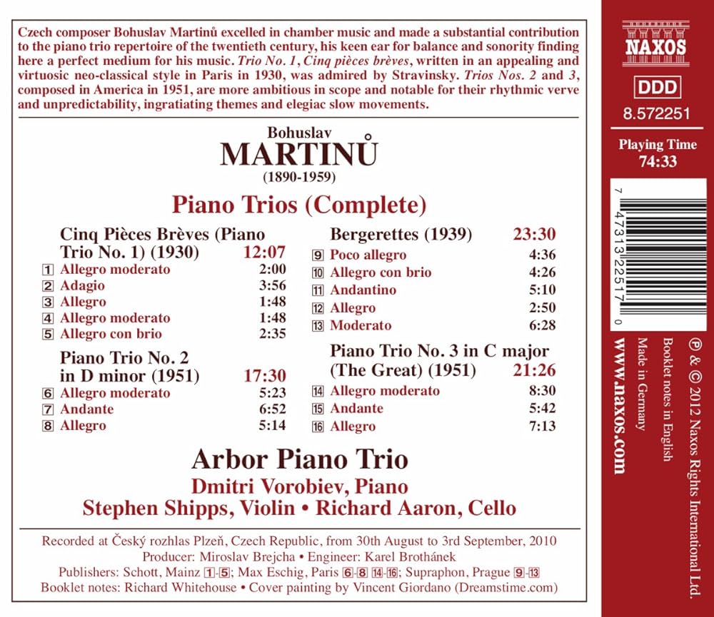米CD Martinu, Bohuslav / Sna Tr Bohuslav Martinu: The Complete Piano Trios   /00110 71FzCkdKh-L._UF1000,1000_QL80_.jpg